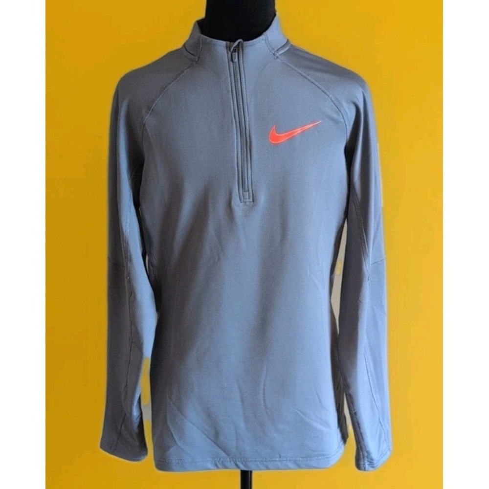 Nike Pro Hyperwarm Dri-Fit Mens Small 1/4 Zip Pullover Gray Fitted EUC